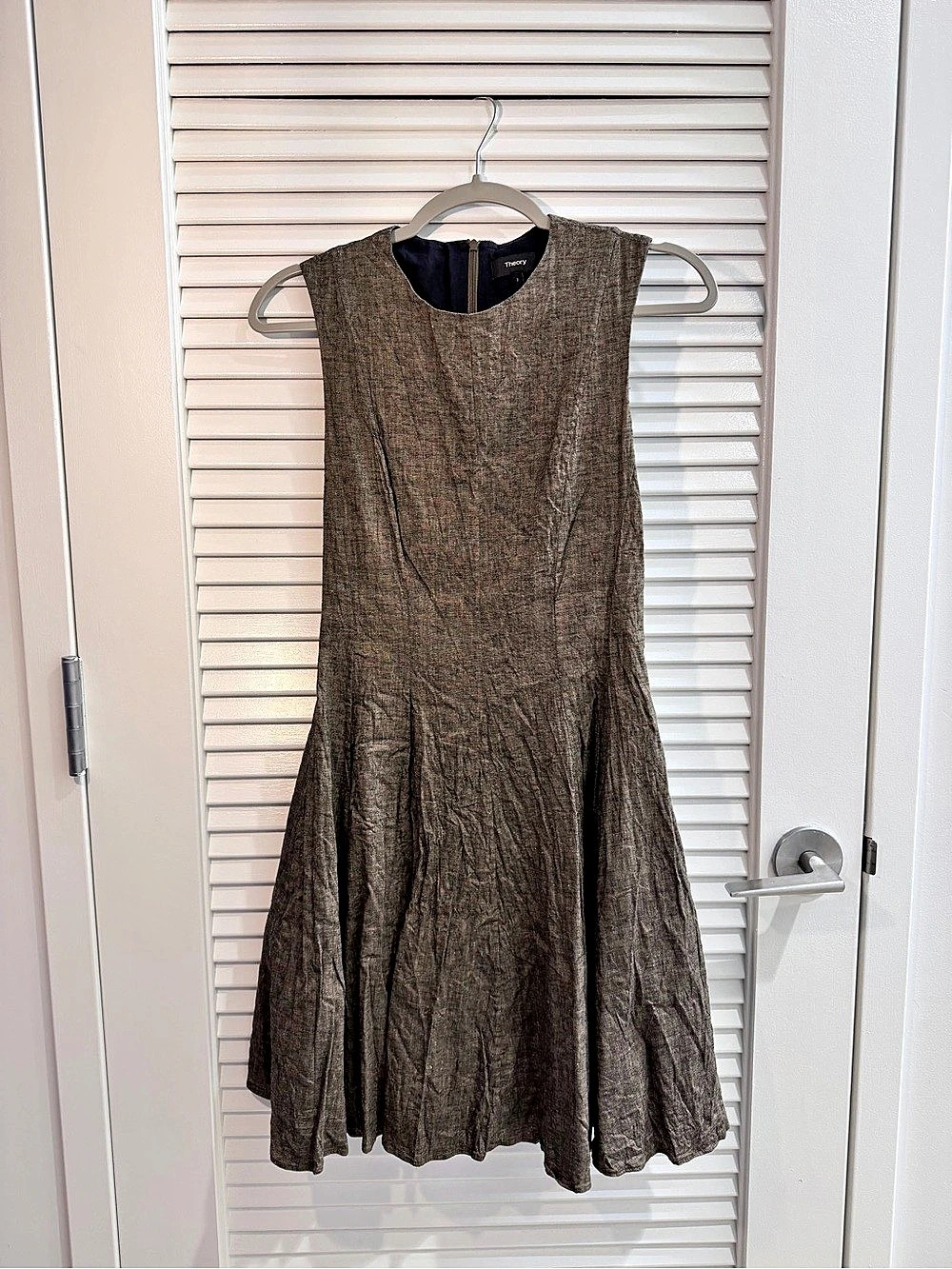 Theory Sibel Dress Linen Midi Dress Size 2